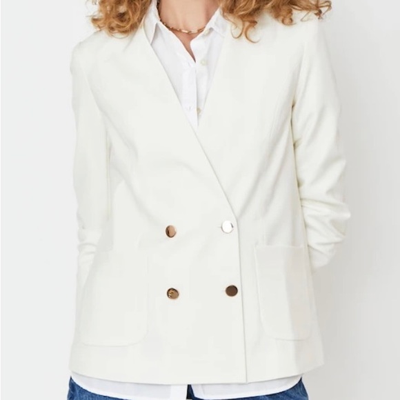 New KULE The Nelson Cream 100% Wool Lined Blazer Size L Retails $428 - Picture 10 of 12